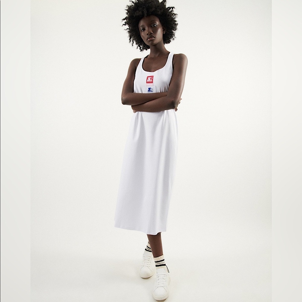 🥑Zara x Starter Collection White Midi Dress